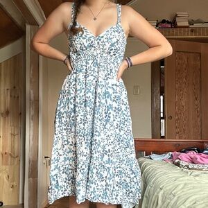 Floral Blue & White Sundress